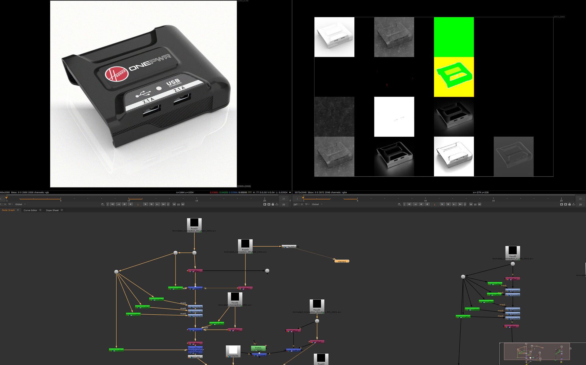 Composite layout of final renders