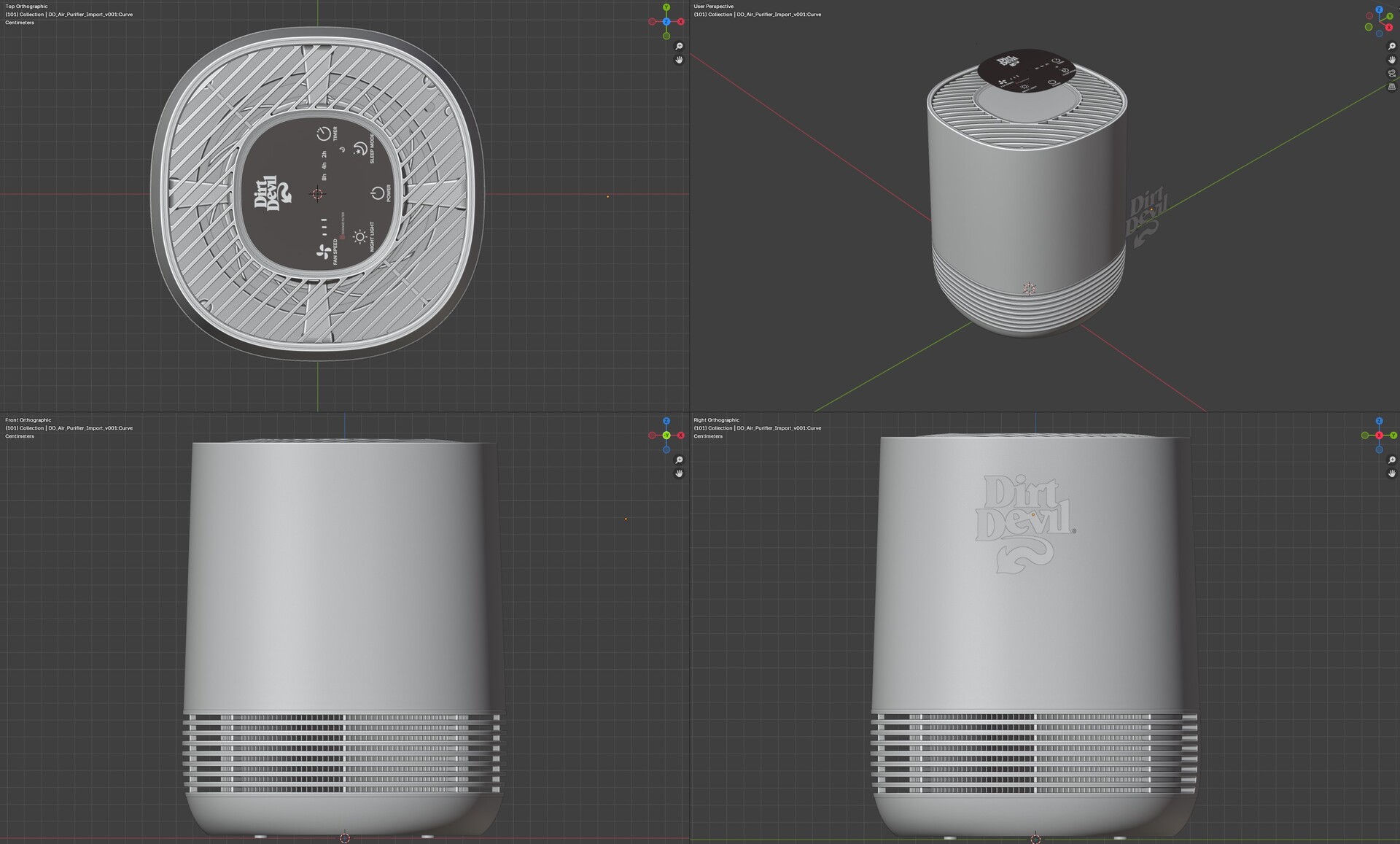 CAD model imported into 3D application