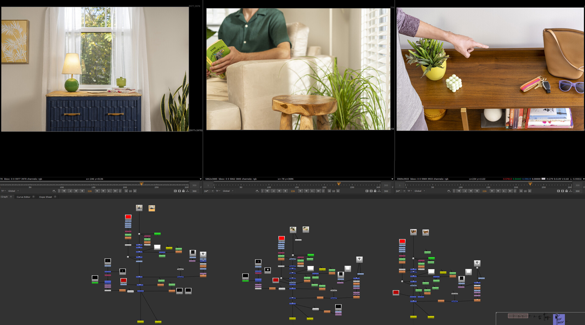 Nuke compositing, lifestyle plate setup